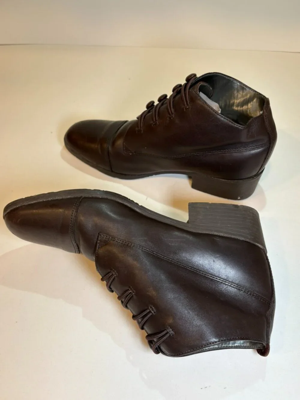 St. John's Bay Vintage Victorian Brown Leather Granny Ankle Boots 6M